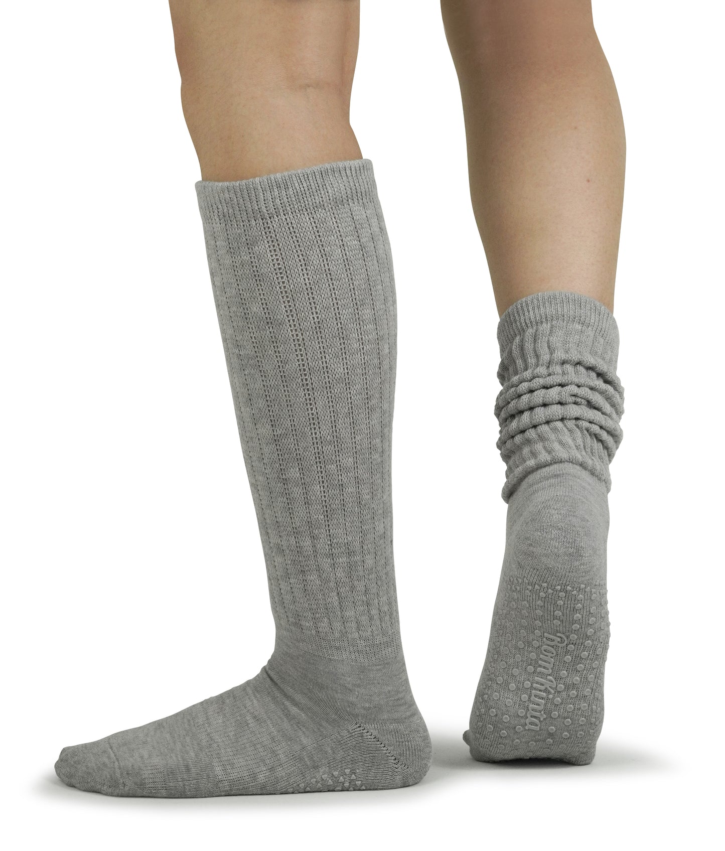 BomKinta Pilates Socks with Grips for Women - Yoga Grippy Slouch Scrunch Sock - Slipper Socks for Barre Workout Hospital