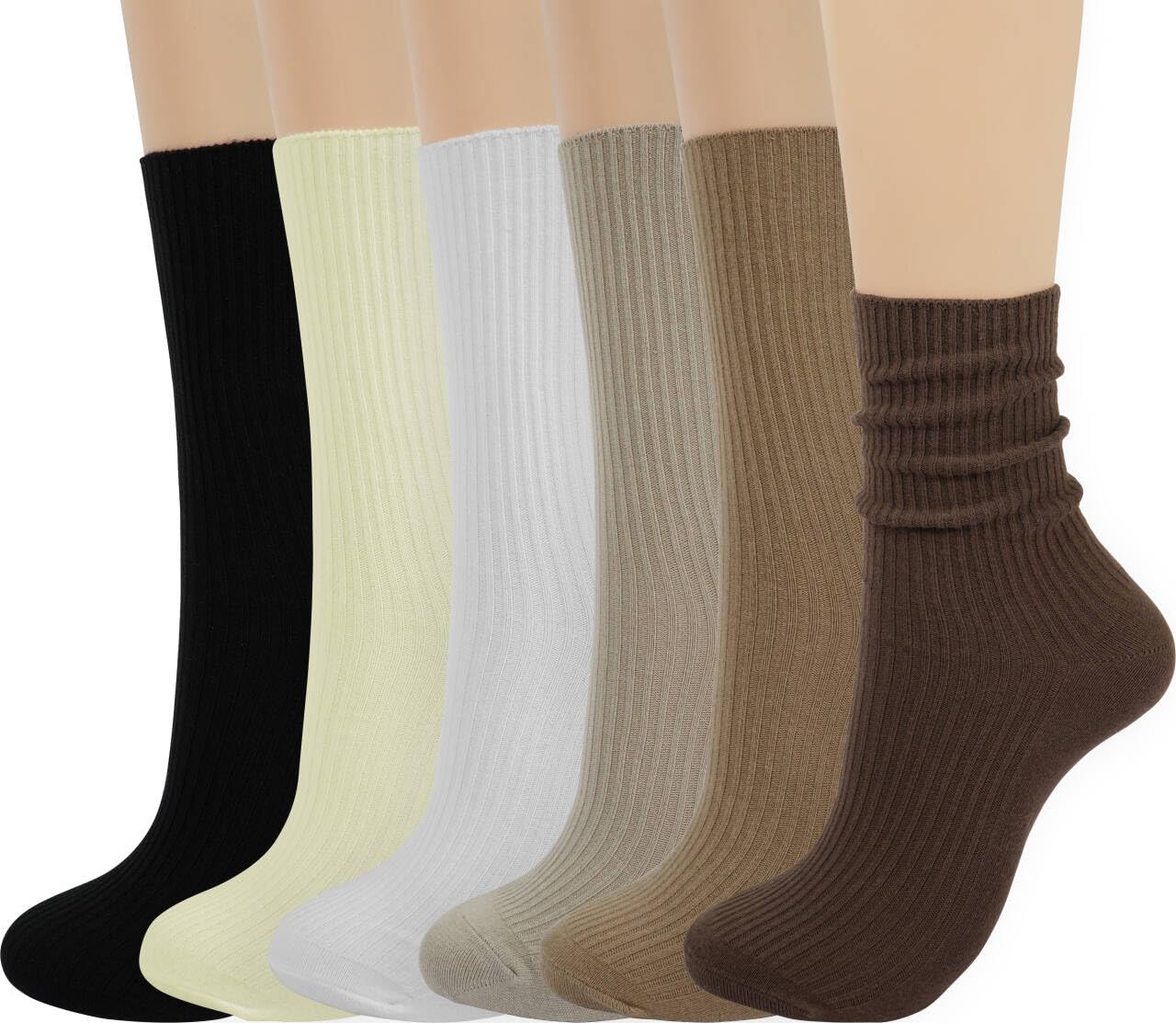 BomKinta Women's Crew Socks - Lightweight Cotton Ankle Socks Pack