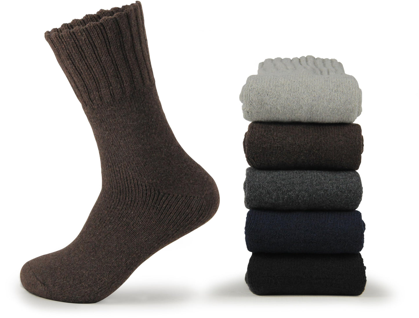 BomKinta Boot Socks for Men - Solid Winter Socks Thick Warm Work Socks Size 7-12