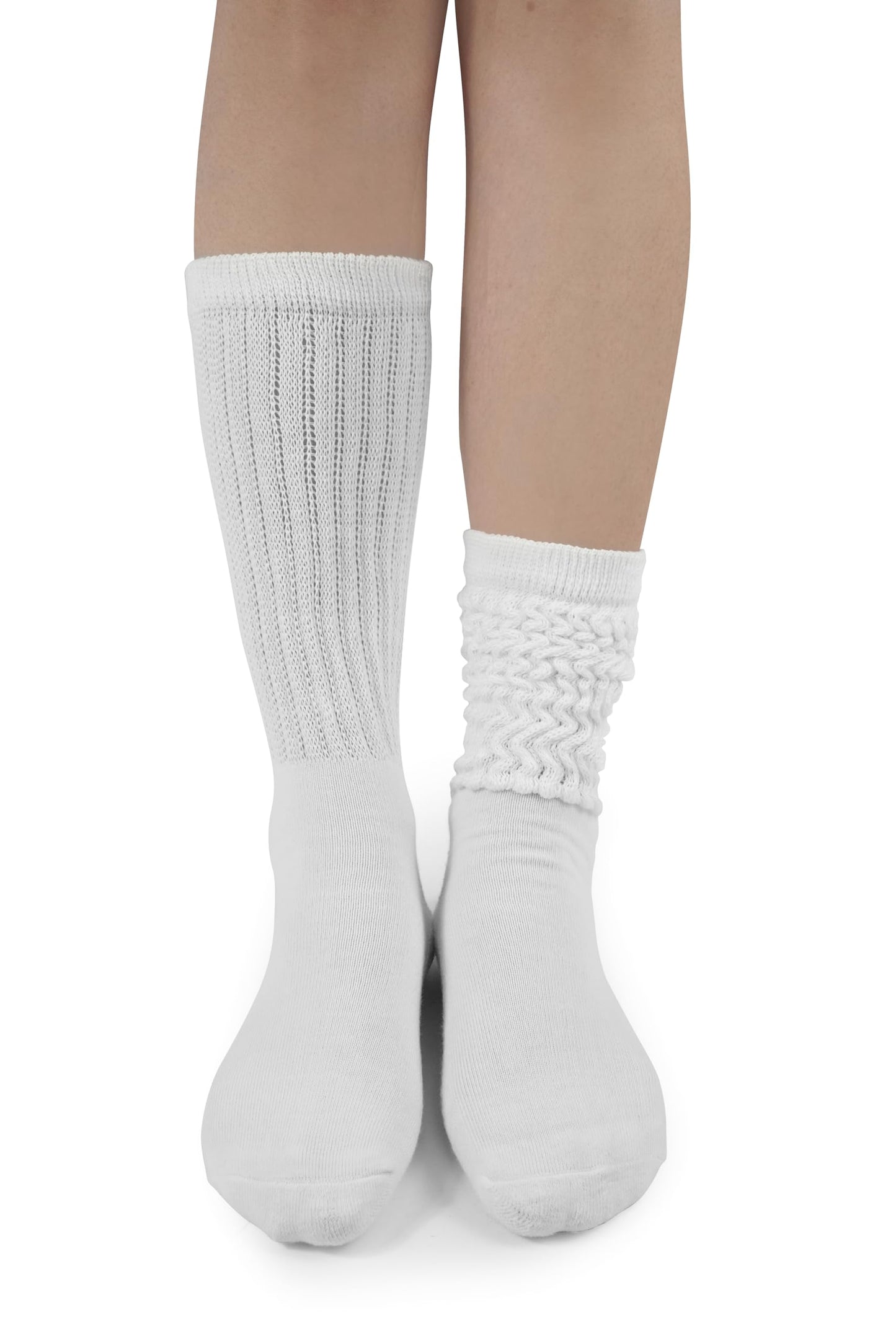 BomKinta Crew Slouch Socks Women - Retro Scrunch Short Sock - Soft Solid Ankle Socks Size 5-11