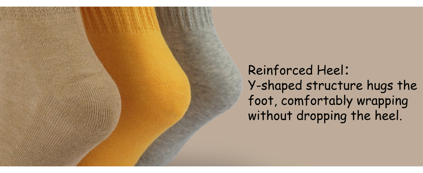 BomKinta Crew Slouch Socks Women - Retro Scrunch Short Sock - Soft Solid Ankle Socks Size 5-11