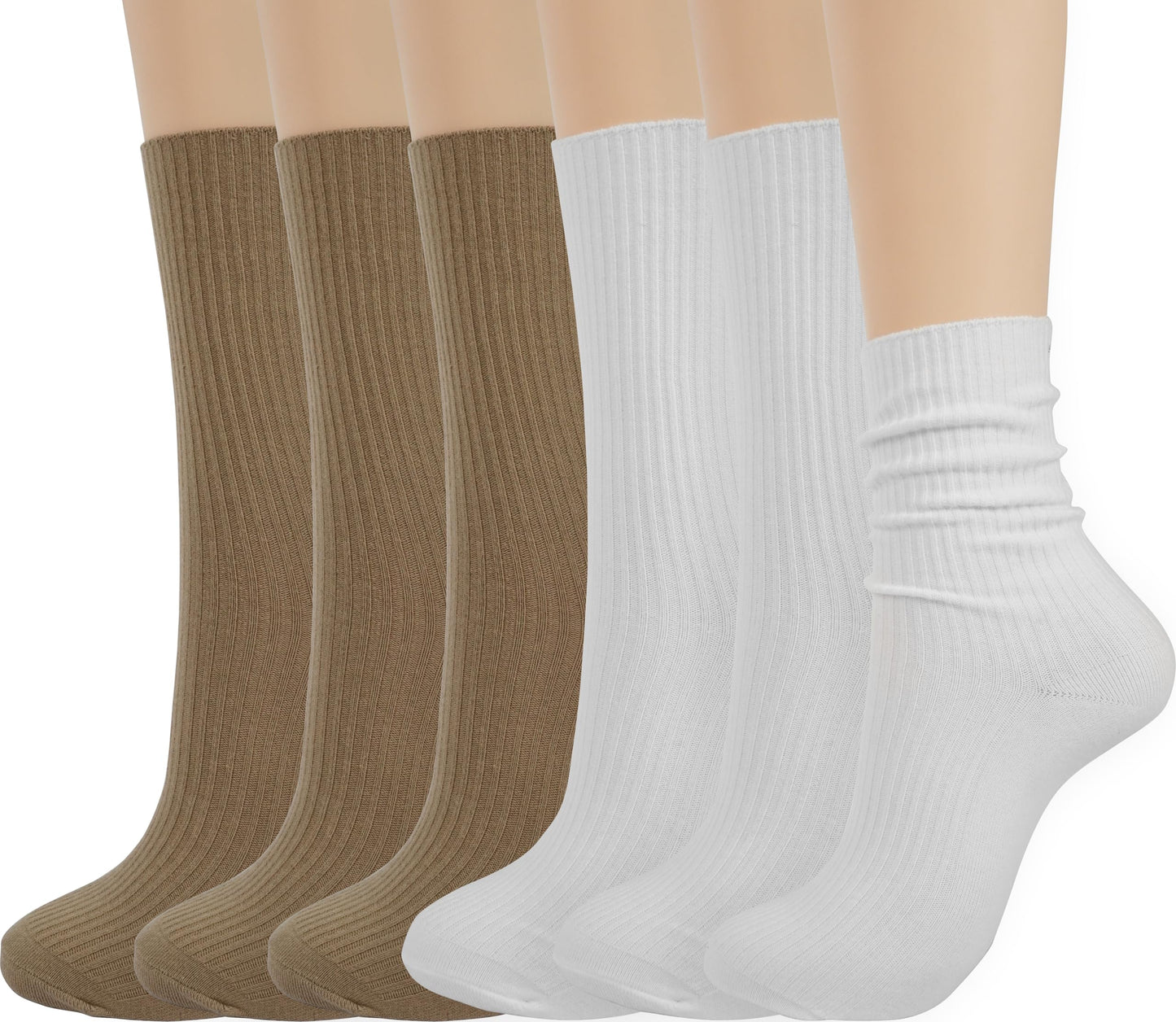 BomKinta Calf Socks for Women - Thin Solid Cotton Crew Socks - Casual Cute Above Ankle Socks