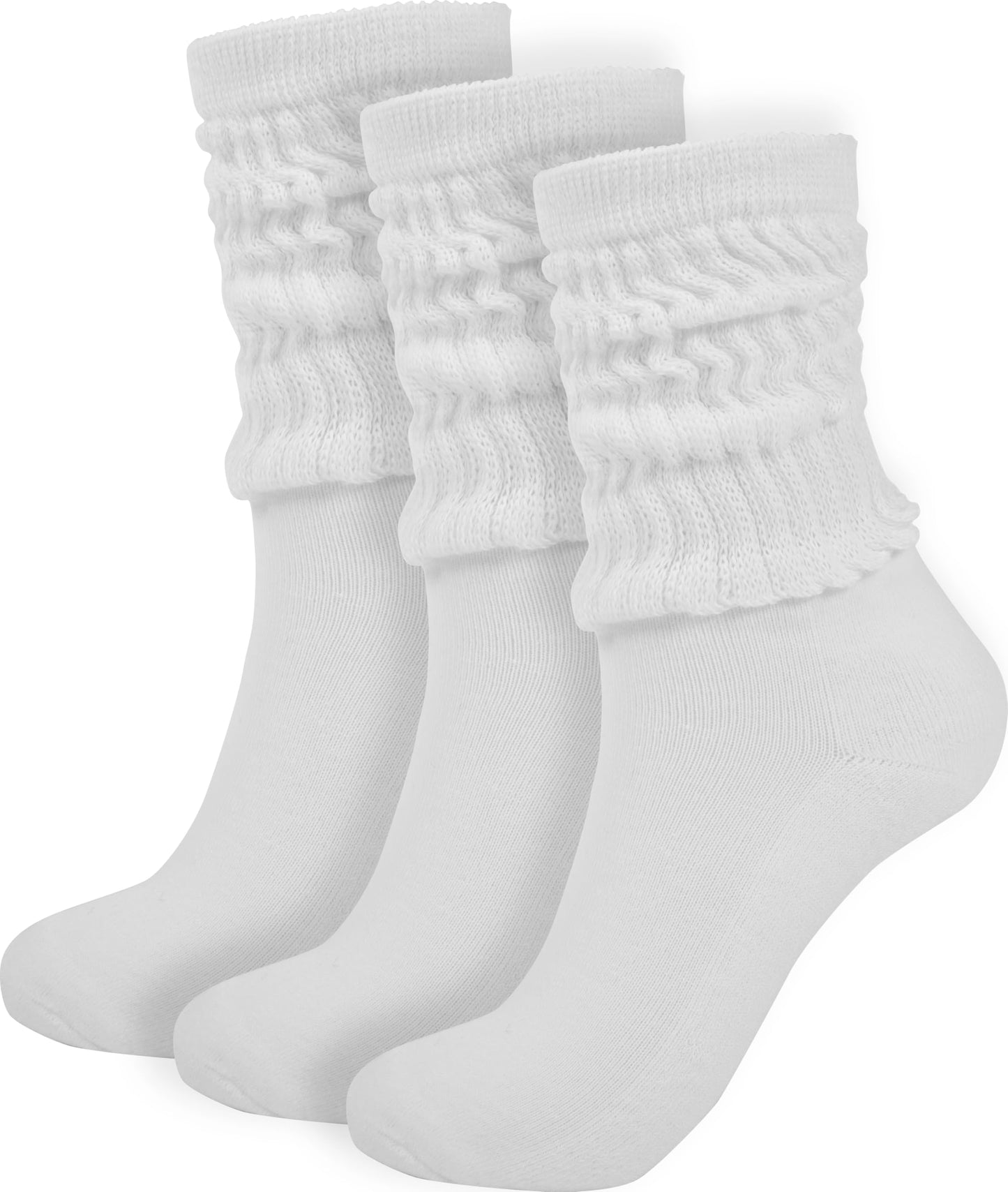BomKinta Crew Slouch Socks Women - Retro Scrunch Short Sock - Soft Solid Ankle Socks Size 5-11