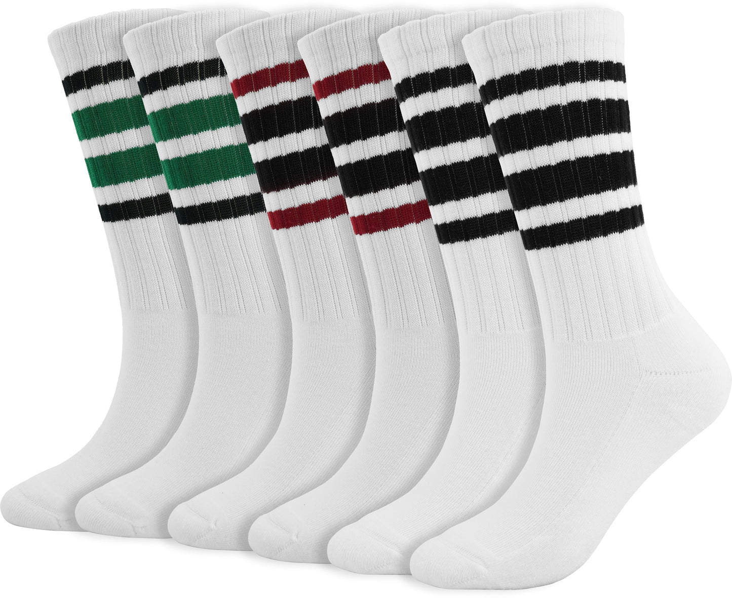 BomKinta Striped Crew Socks Women - Retro Novelty Socks - Stretchy Casual Athletic Cotton Sock Size 5-11