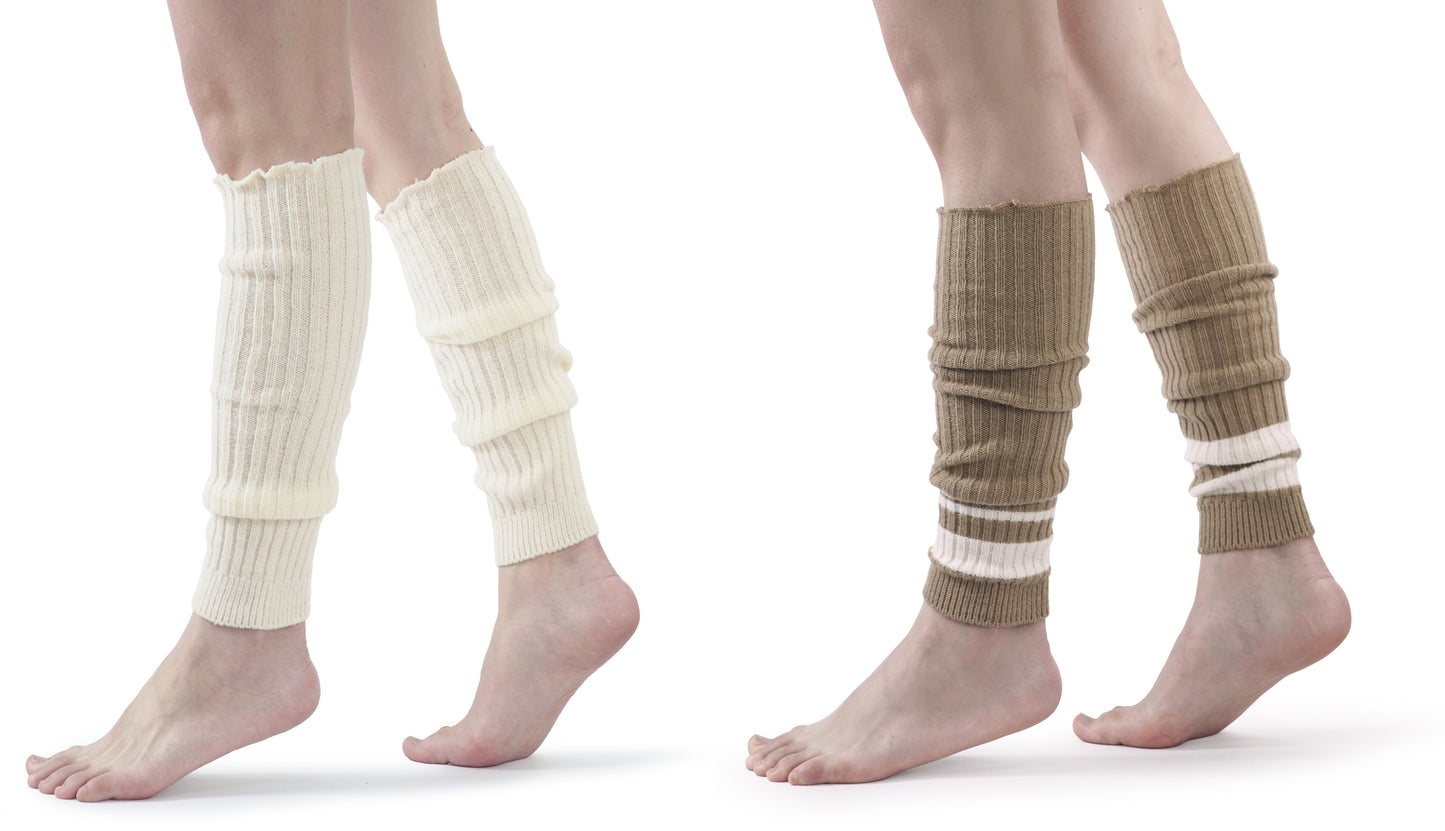 BomKinta Leg Warmers for Women - Soft Fashion Knit Calf Accessories - Cute 80s Ruffle Leg Sleeves for Party Yoga