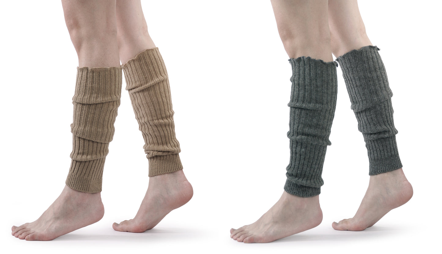 BomKinta Leg Warmers for Women - Soft Fashion Knit Calf Accessories - Cute 80s Ruffle Leg Sleeves for Party Yoga