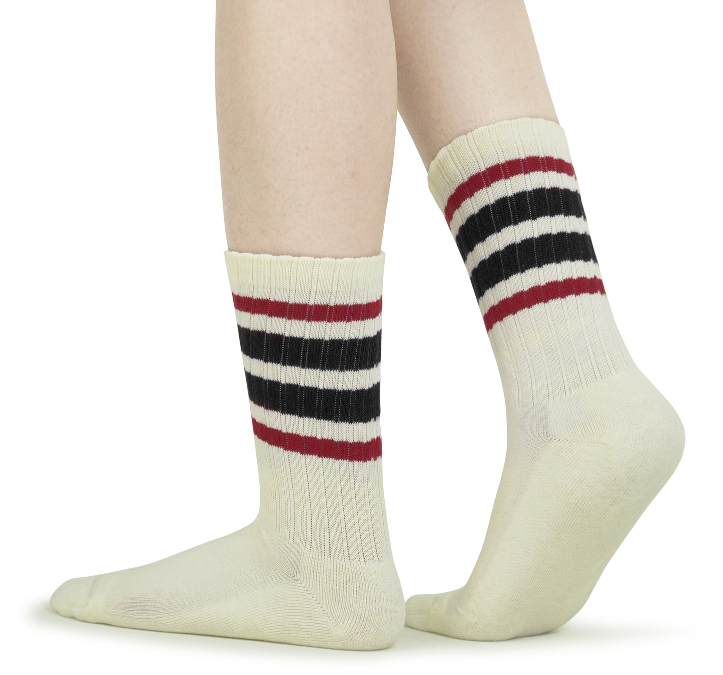 BomKinta Striped Crew Socks Women - Retro Novelty Socks - Stretchy Casual Athletic Cotton Sock Size 5-11