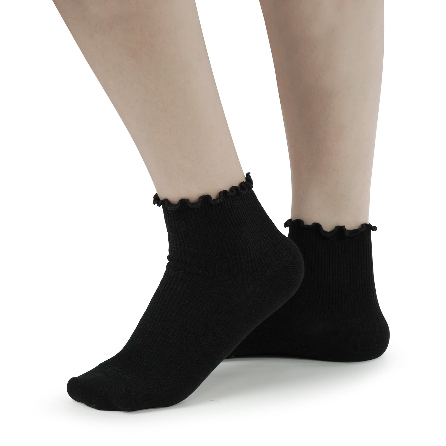 BomKinta Ankle Ruffle Socks Women - Cute Crew Frilly Sock - Low Cut Cotton Socks