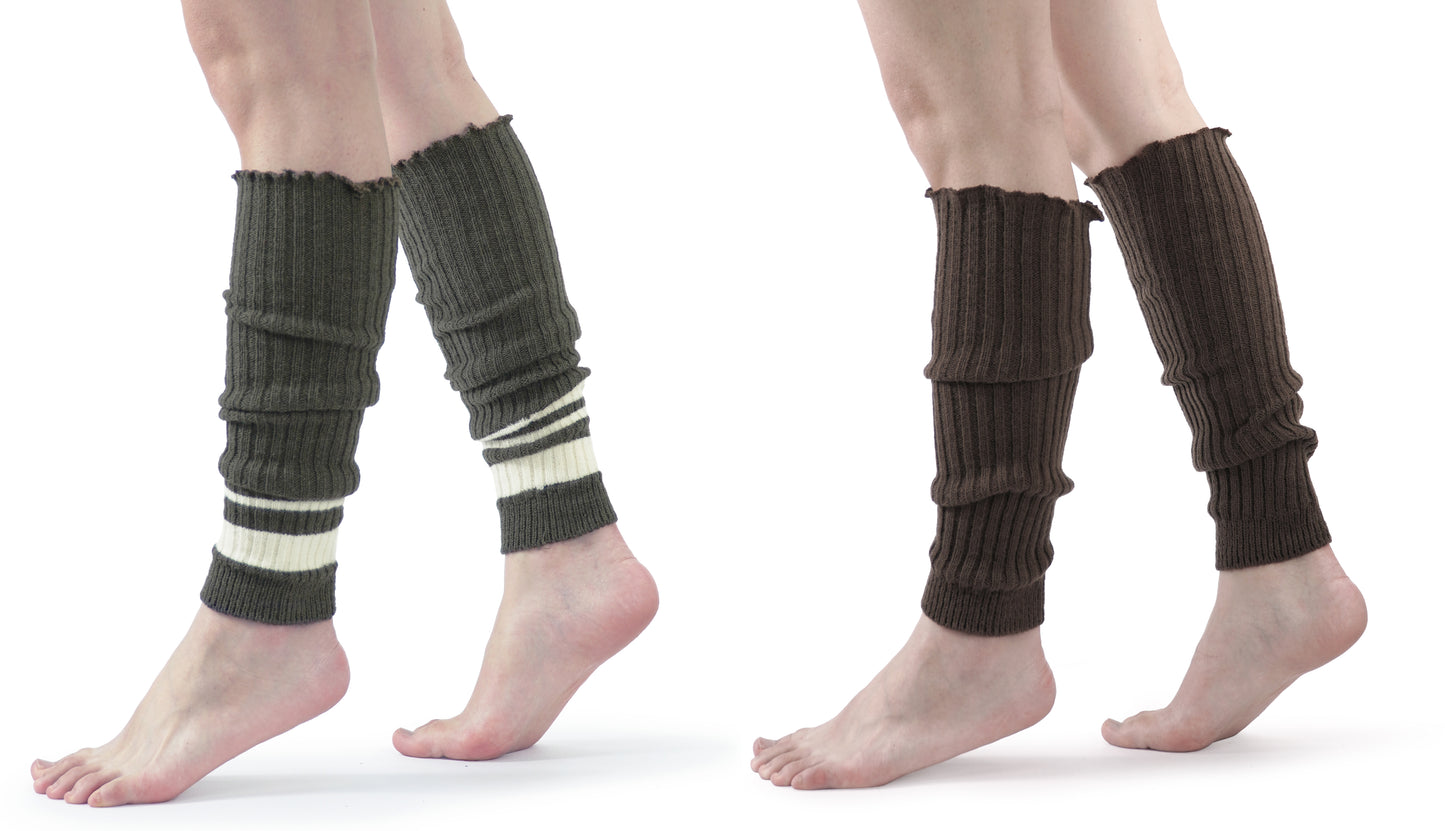 BomKinta Leg Warmers for Women - Soft Fashion Knit Calf Accessories - Cute 80s Ruffle Leg Sleeves for Party Yoga