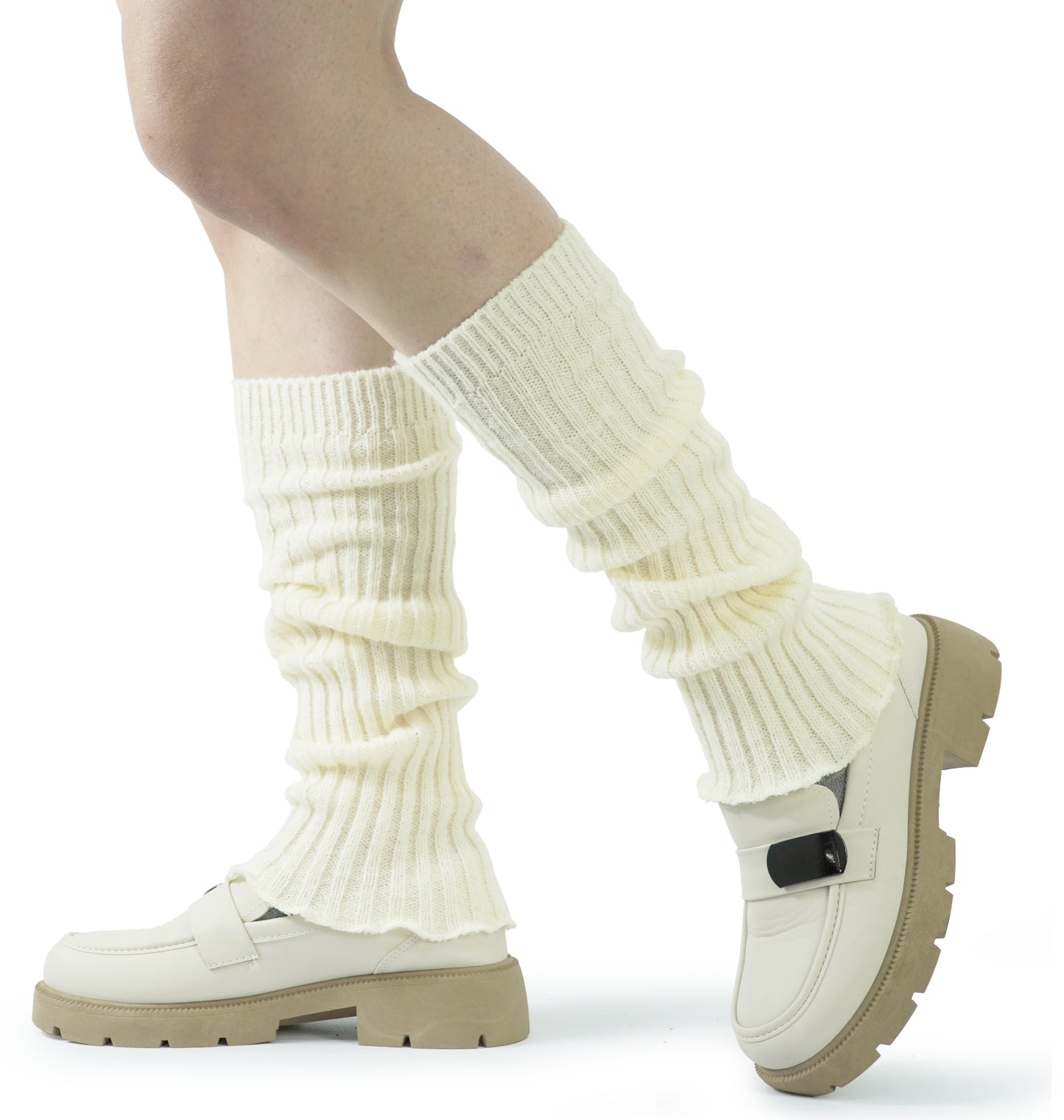 BomKinta Leg Warmers for Women - Soft Fashion Knit Calf Accessories - Cute 80s Ruffle Leg Sleeves for Party Yoga