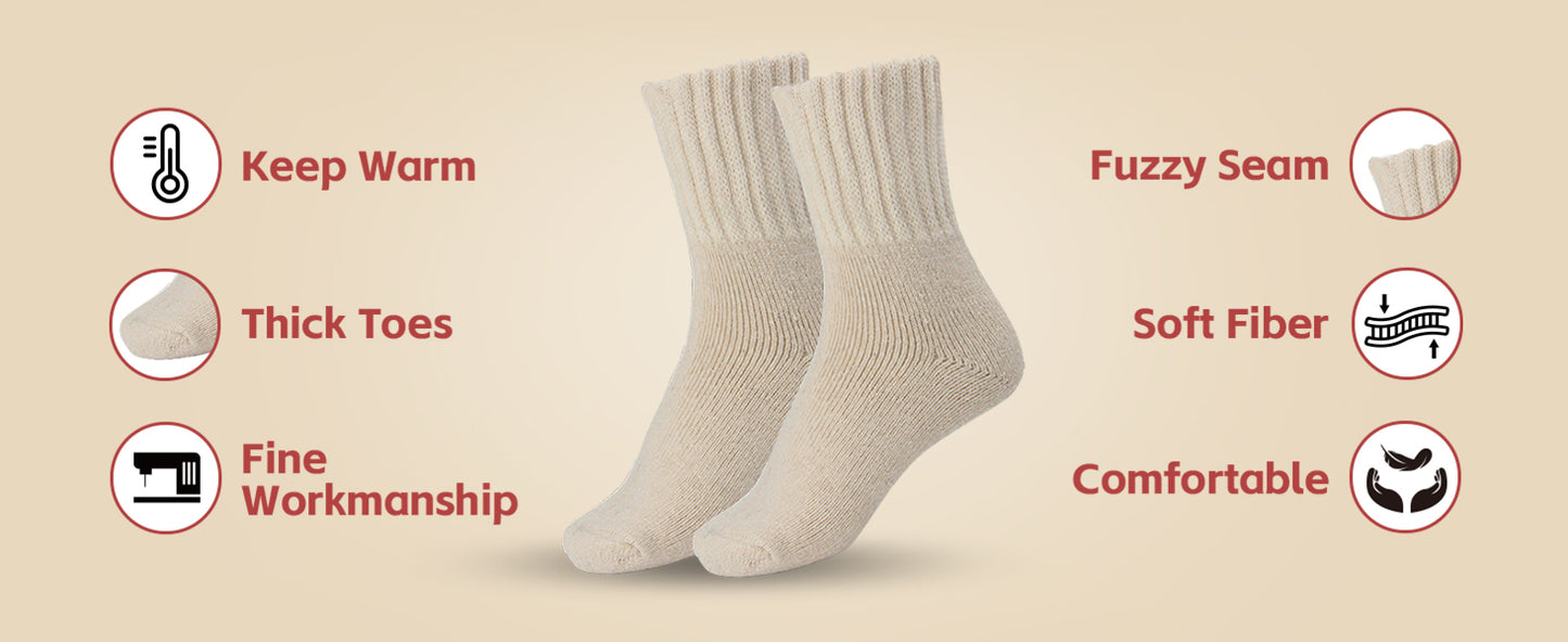 BomKinta Boot Socks for Women Winter Solid Thick Warm Socks Cozy Crew Socks Christmas Gift