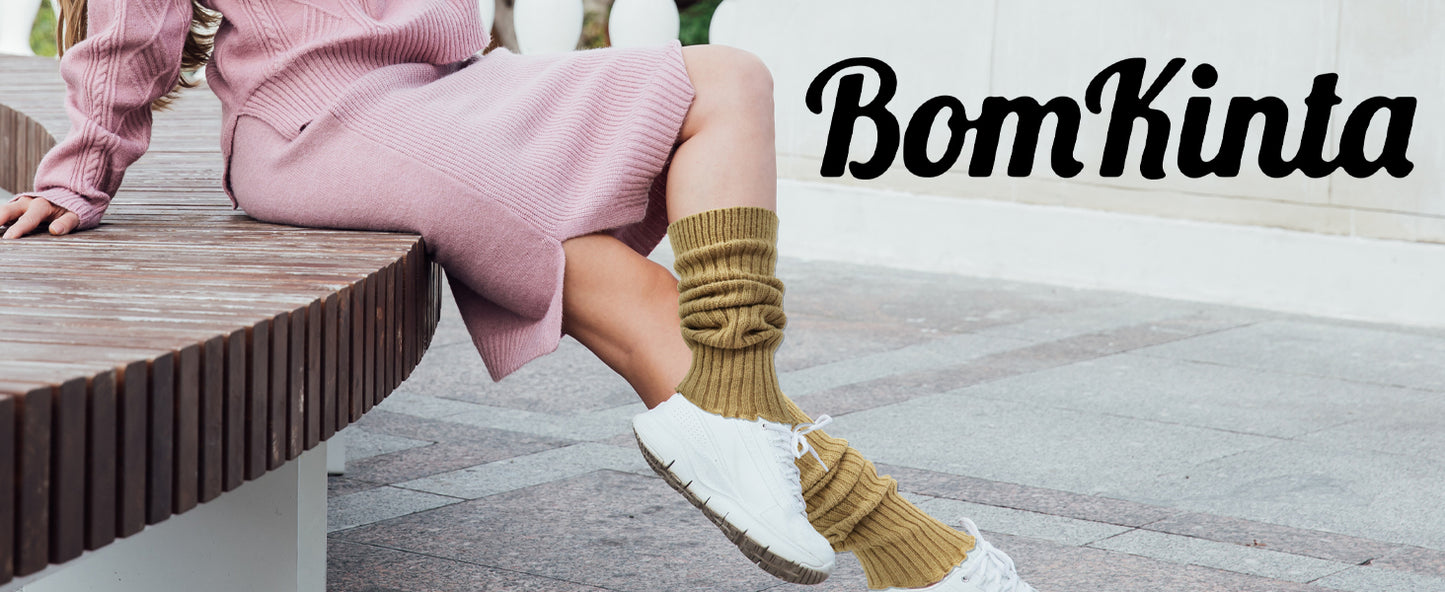 BomKinta Leg Warmers for Women - Soft Fashion Knit Calf Accessories - Cute 80s Ruffle Leg Sleeves for Party Yoga